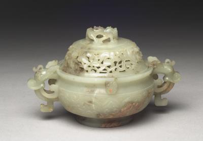 图片[3]-Jade incense burner with animal-mask pattern, Qing dynasty (1644-1911)-China Archive